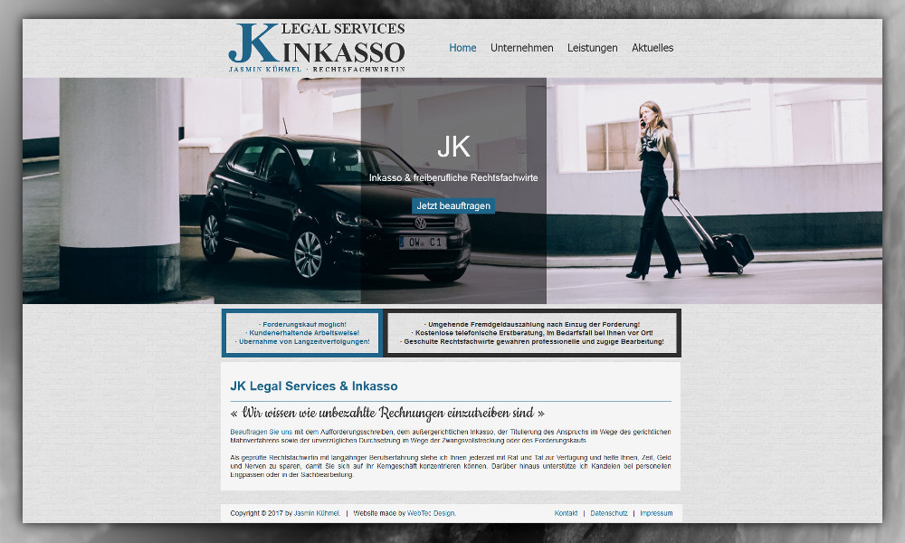 Internetauftritt · Responsive Webdesign, Logo, CMS, SEO & Webhosting: www.inkasso-hh.de